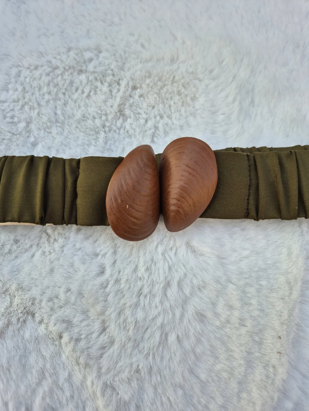 Johanna Ortiz Olive Weave Shell Belt Women Size Medium Resort Wear Designer - Picture 2 of 5